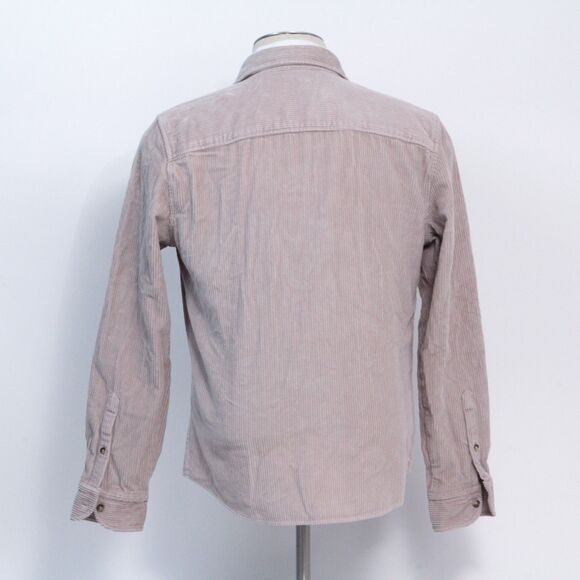 Reiss Corduroy Men's Shacket Beige Long Sleeves Spread Collar Button Down, Large - Picture 2 of 10